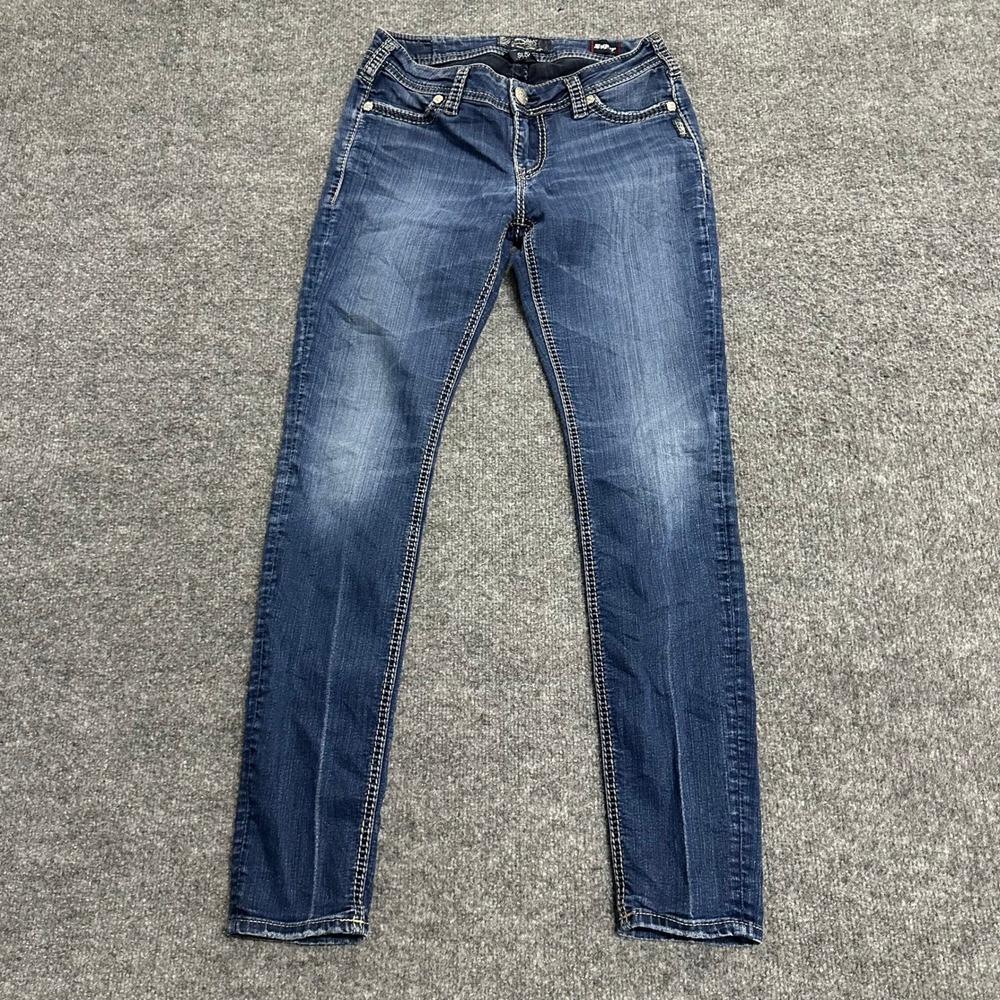 Silver Jeans Co. Jeans Womens Size 28 Suki Mid Wash Skinny Super Stitch Denim